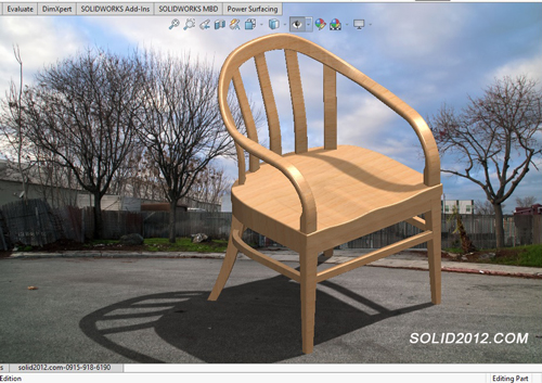 آموزش نرم افزار سالیدورک طراحی مدل صندلی